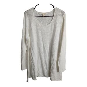 Eileen Fisher Linen Blend Lightweight Semi Sheer Boho Tunic Blouse  XL